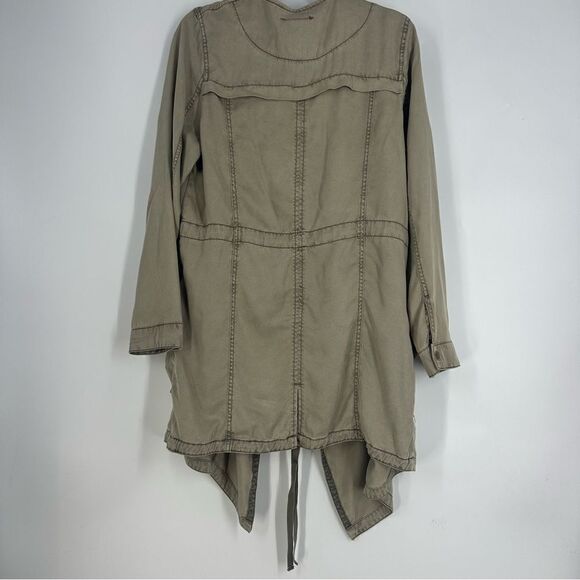 HEI HEI | ANTHROPOLOGIE Tan Long Drapey Utility Light Open Jacket Sz M - Picture 2 of 7